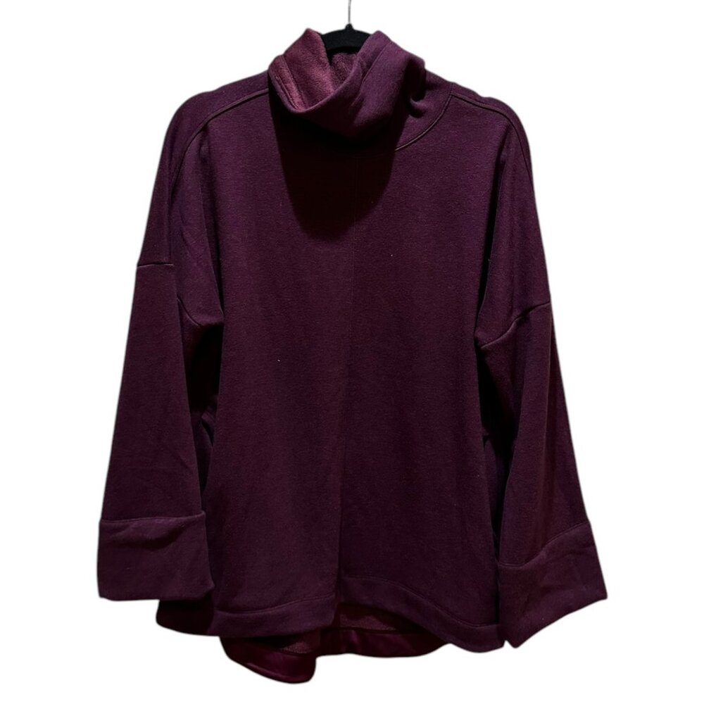 Athleta Cozy Karma Mock Turtleneck Sweatshirt Fleece Lined